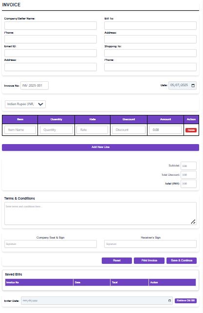 Generate invoice